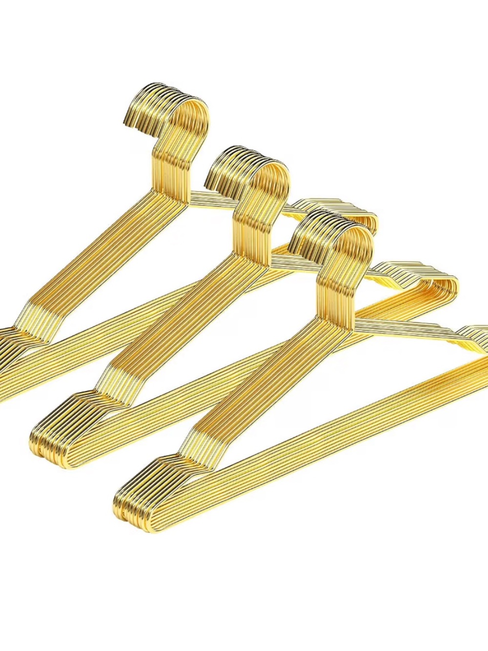 60 x Gold Metal Non-Slip Closet Hangers